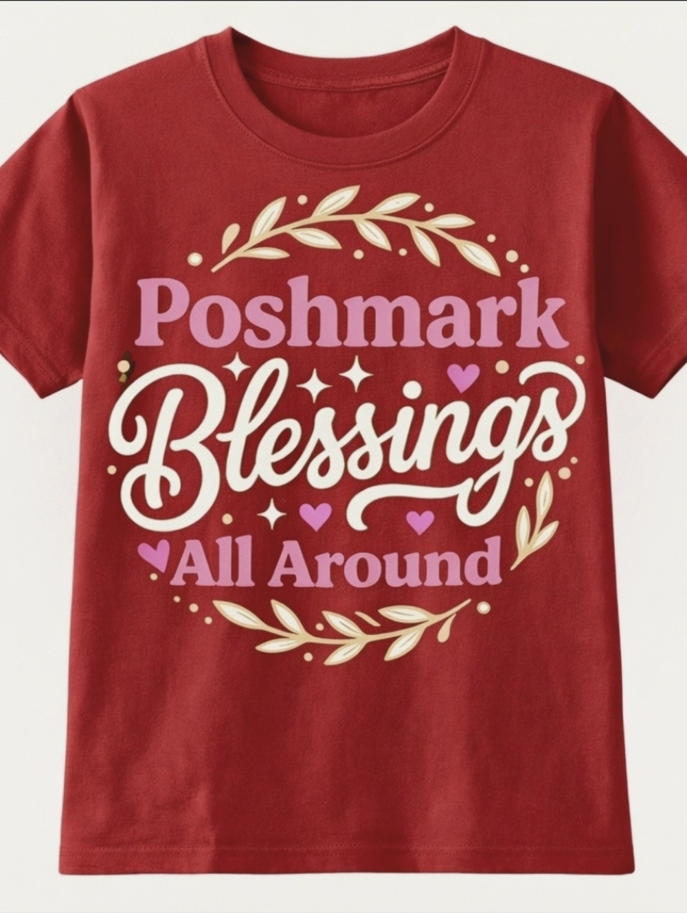 Blessings All Around Girls' Red Graphic Tee